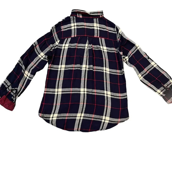 Miami Women's‎ Blue & Red Plaid Pattern Button-Up Long Sleeve Shirt Size Small - Picture 4 of 5